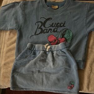Girls 2 piece Gucci gg cherry skirt & shirt